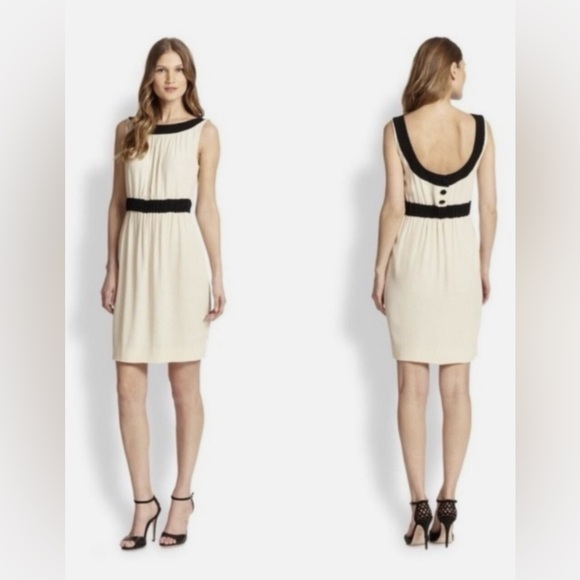 kate spade bisque crepe button back elegant sz6 dress goddess/Audrey Hepburn - Picture 3 of 14